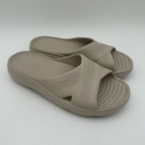 Ryka Women's Cross Band Recovery Slide Sandals Refresh Beige Womens‎ Size 9-9.5